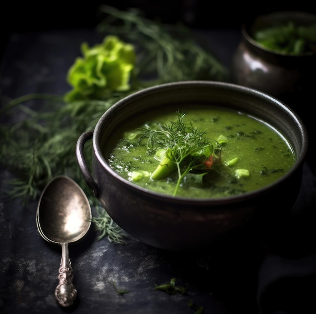 Soupe de légumes verts