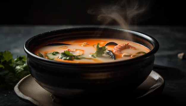 Soupe maison saine cuite avec des légumes frais générés par l'IA