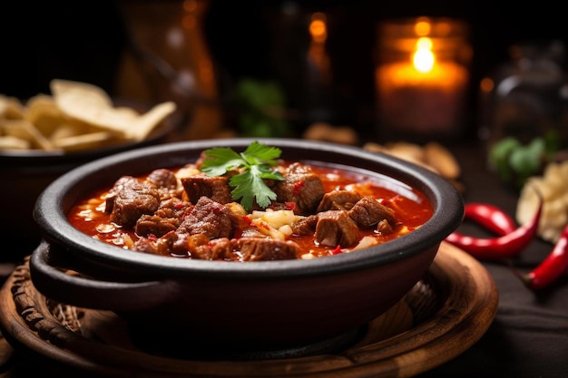 Une soupe mexicaine délicieuse de Pozole Rojo