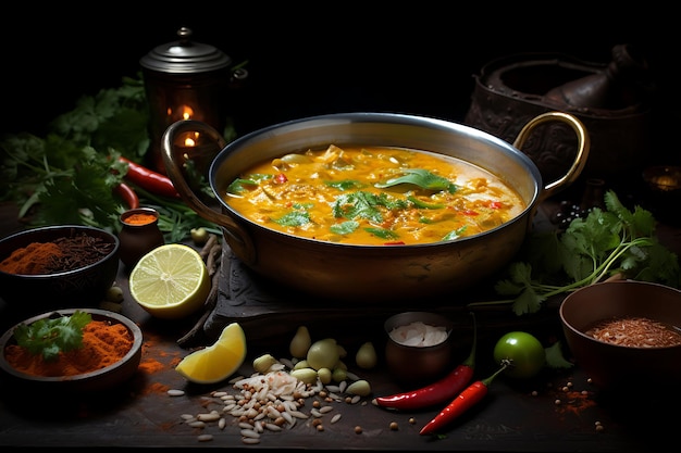 Photo soupe de mulligatawny cuisine indienne photographie