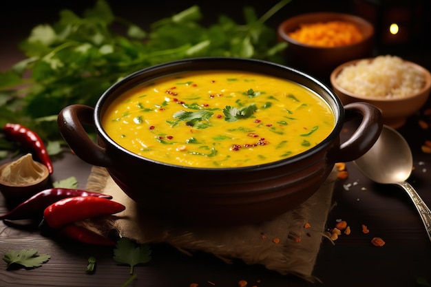 Photo soupe mulligatawny nourriture indienne