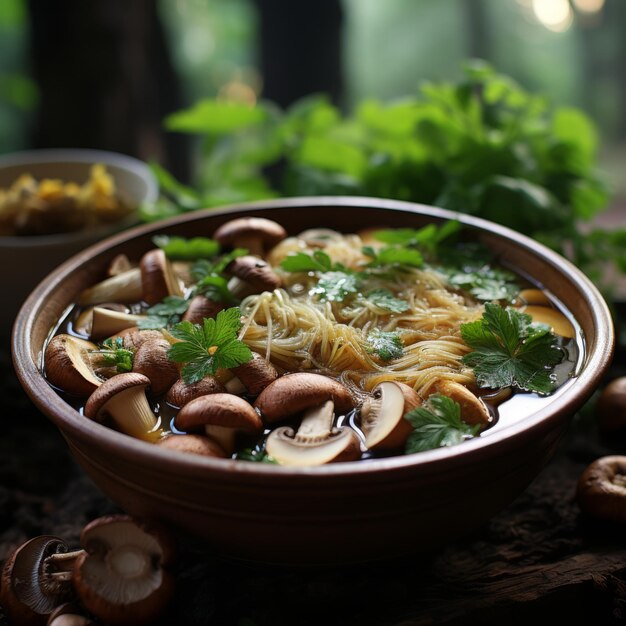 Photo soupe de poisson thaïlandaise tom chuet pla soupe de pêche parfumée et claire avec de l'herbe de citron soupe claire