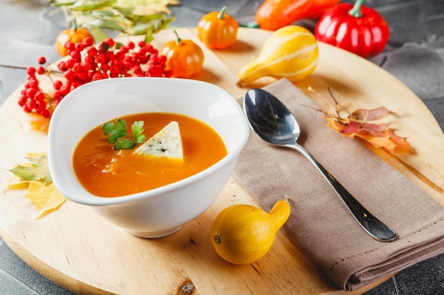 Soupe de potiron au fromage