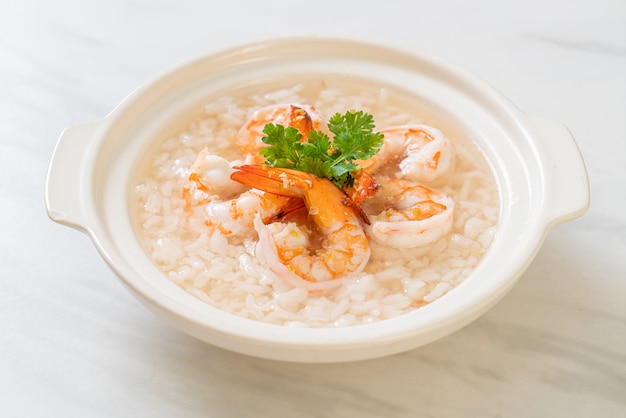 soupe de riz bouilli aux crevettes