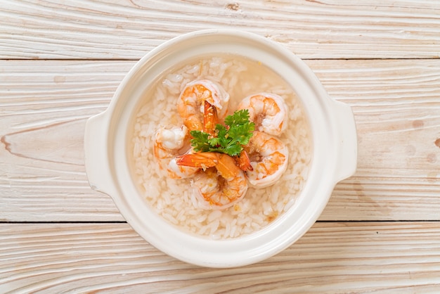 soupe de riz bouilli aux crevettes