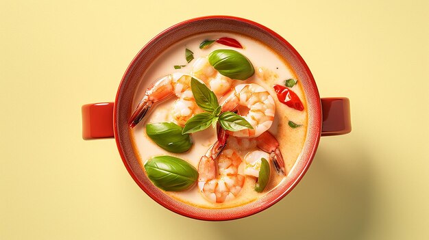 Soupe tom yum asiatique avec des crevettes