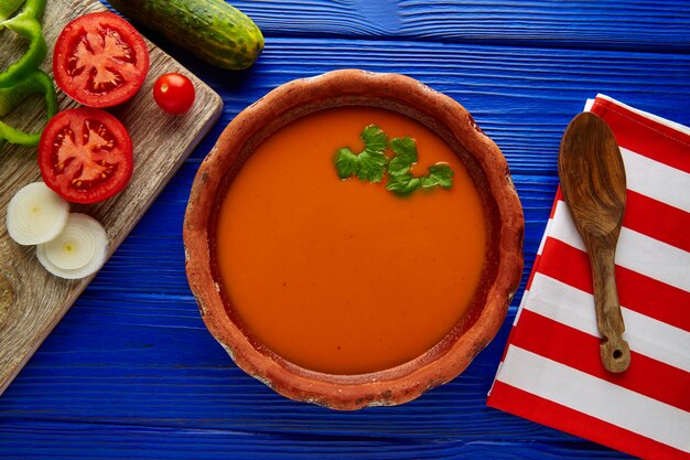 Soupe à la tomate gaspacho andaluz et légumes