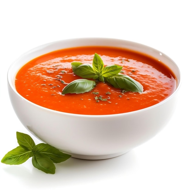 Soupe de tomates au gaspacho de basilic