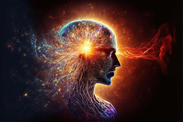 La source de la conscience l'énergie de l'univers la force vitale le prana l'esprit de Dieu et la spiritualité IA générative