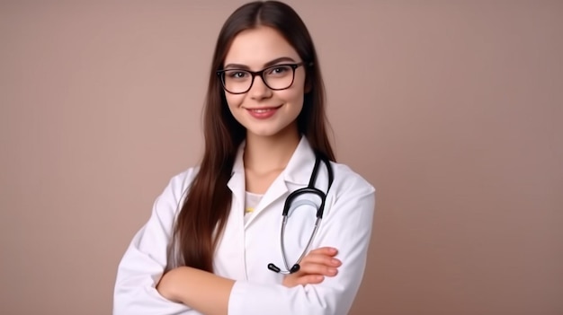 Souriante jeune femme médecin photo