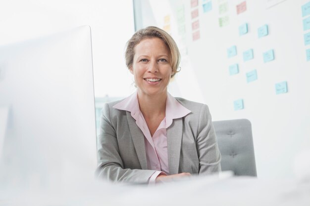 Photo sourire d'affaires dans le bureau