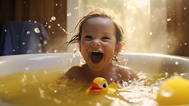 Le sourire de l'enfant est jaune.