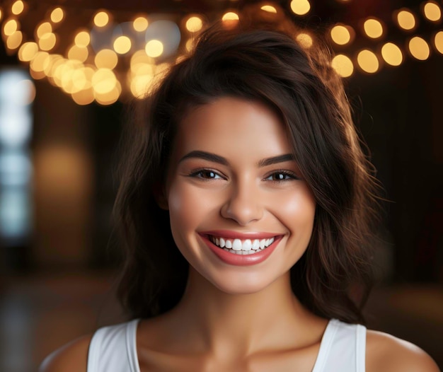 Sourire de la fille Dents saines et bien entretenues AIgenerated