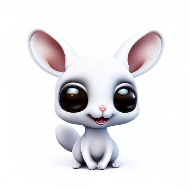 Sourire mignon personnage 3d kangourou sur fond blanc