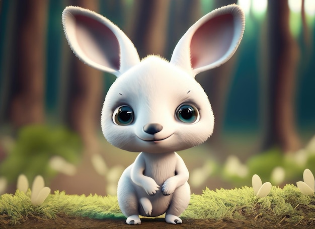 Photo sourire mignon personnage 3d kangourou