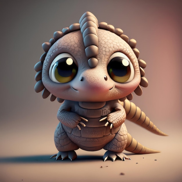 Sourire mignon tatou personnage 3d