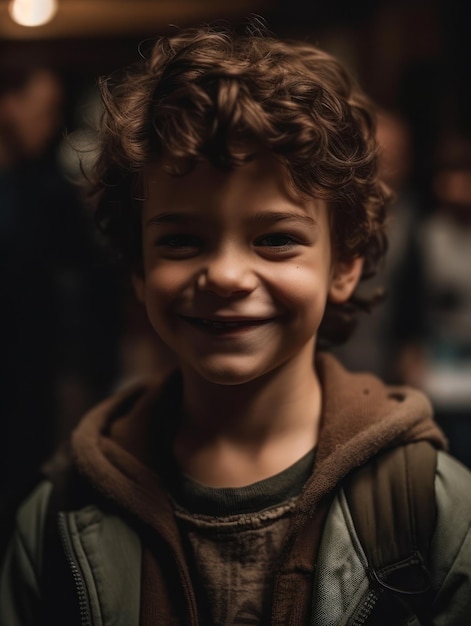 sourire, petit garçon, portrait