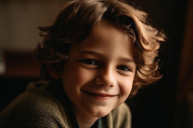 sourire, petit garçon, portrait