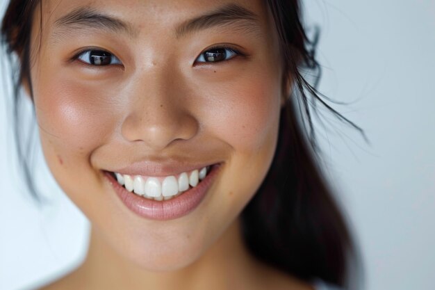 Le sourire radieux d'une jeune femme asiatique