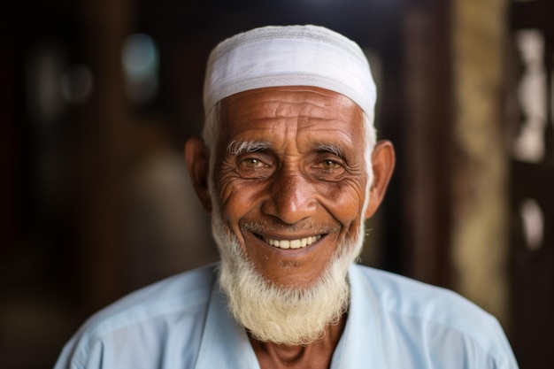 le sourire réconfortant du vieil homme