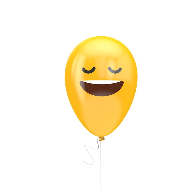 Sourire avec les yeux fermés emoji ballon flottant