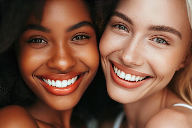 Photo des sourires vibrants et colorés d'amitié dans toutes les cultures