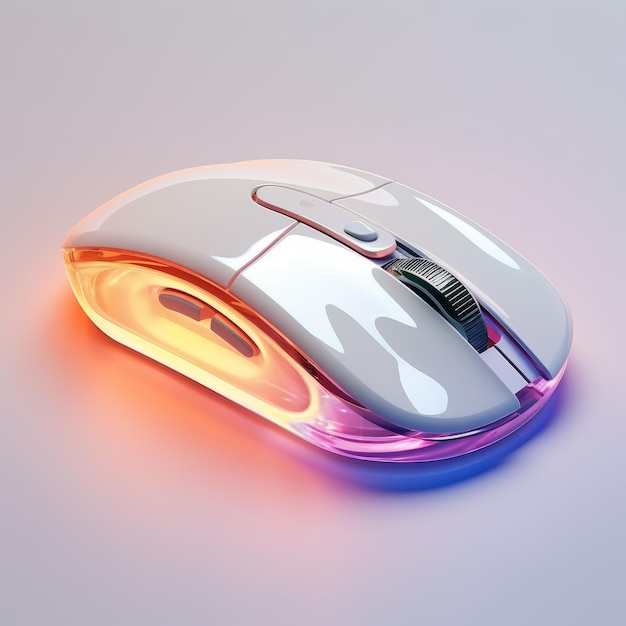 Une souris 3D lumineuse, un artisanat poli avec un design simplifié