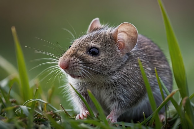 Photo une souris curieuse dans l'herbe