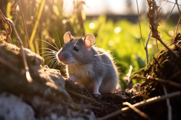 une souris dans l'habitat