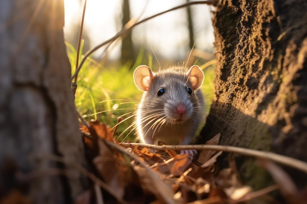 une souris dans l'habitat