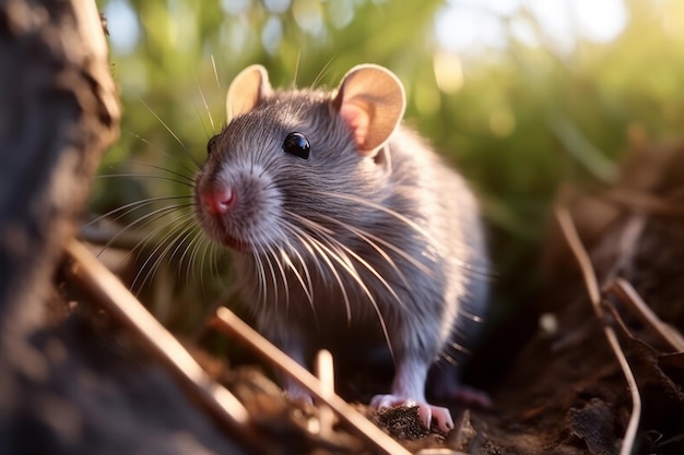 une souris dans l'habitat