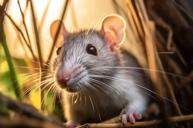 une souris dans l'habitat