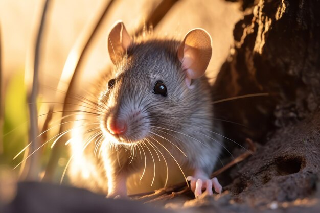 une souris dans l'habitat