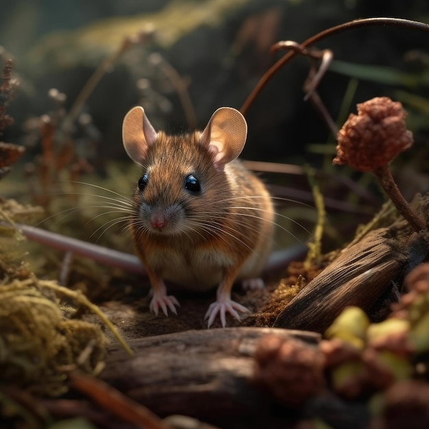 Souris dans l'IA générative de l'habitat naturel