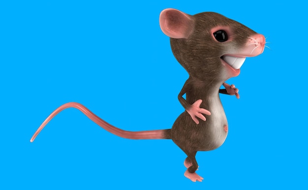 Une souris de dessin animé 3D amusante