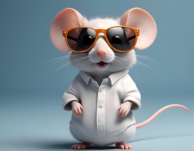 Photo la souris drôle avec les lunettes de soleil