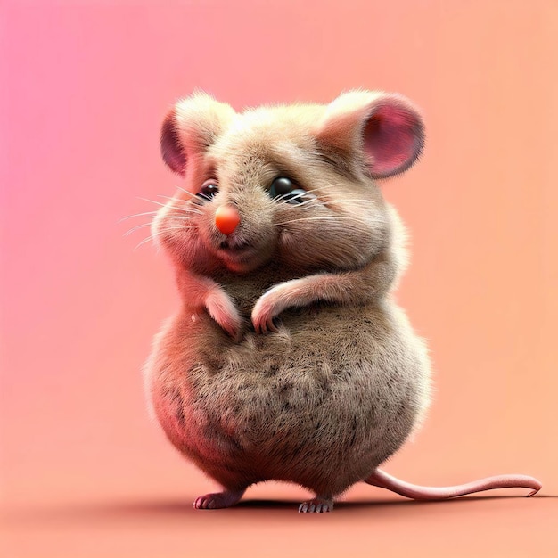 Une souris avec un fond rose et le mot souris dessus
