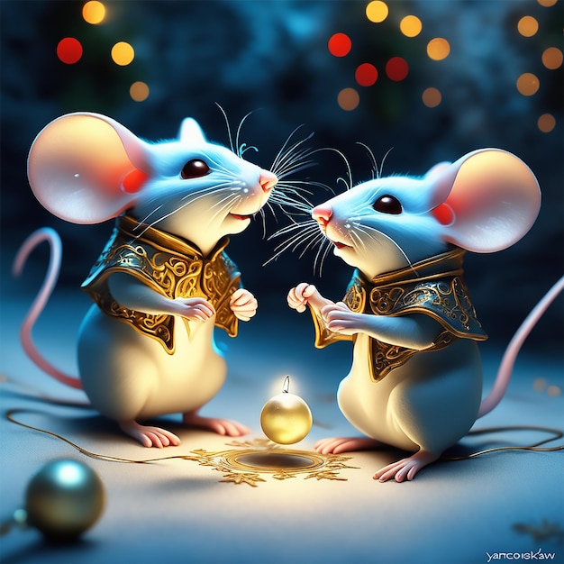 « Souris magiques Rat Luminas ayant Noël Noël antique » par rut