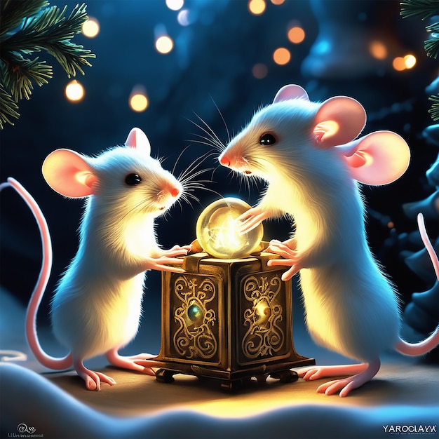 « Souris magiques Rat Luminas ayant Noël Noël antique » par rut