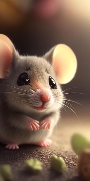 Une souris avec un nez noir et un nez blanc