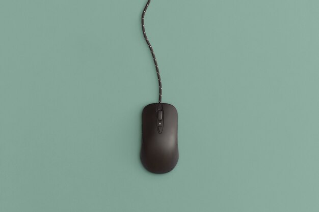 Souris d'ordinateur sur fond de couleur, concept technologique