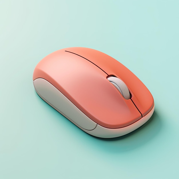 Souris d'ordinateur minimaliste isolée 3D