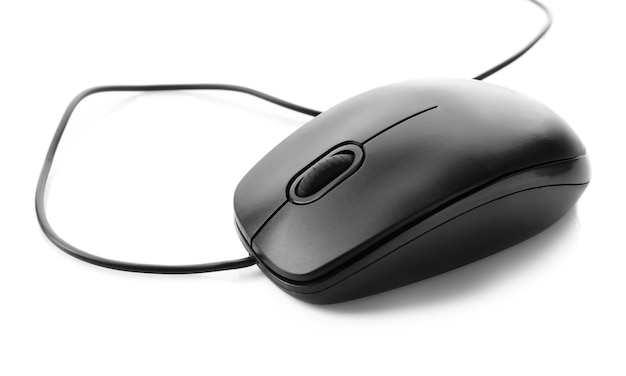 Souris d'ordinateur moderne sur fond blanc