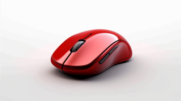 souris d'ordinateur rouge 3d