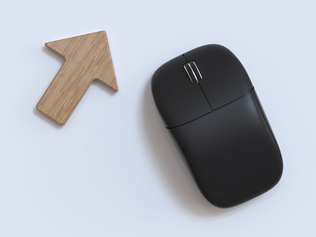 Souris d'ordinateur sans fil de rendu 3D