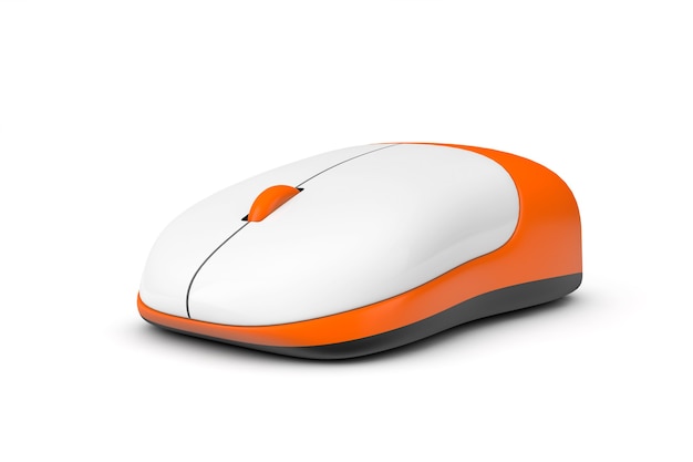 Souris d'ordinateur sans fil simple sur fond blanc