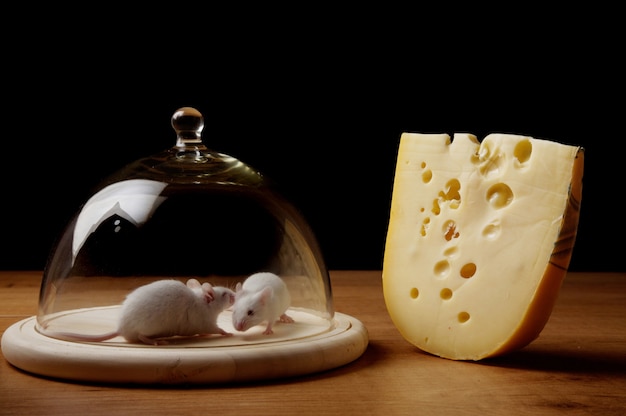 Souris piégées dans le plateau de fromage