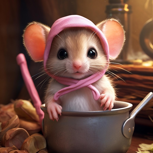 Photo une souris qui a de grands yeux et des oreilles animation uhd personnage portrait 8k