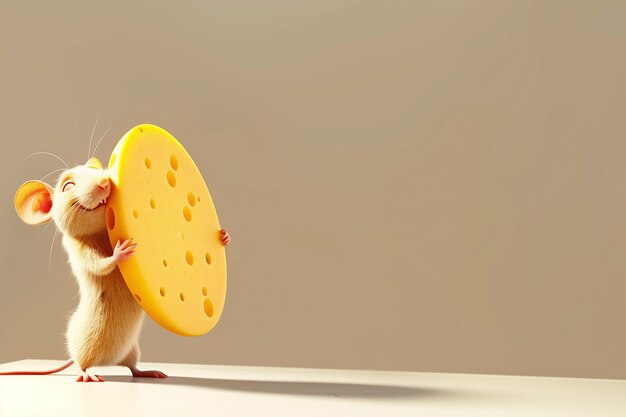 Photo une souris tenant du fromage