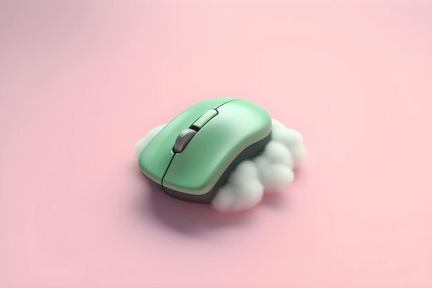 Une souris verte avec un nuage